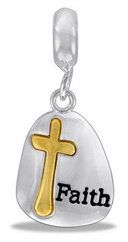 Dangle, "Faith", Silver, Set/2