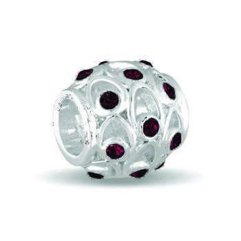 Barrel, January CZ Cut-out Birthstone, Set/2