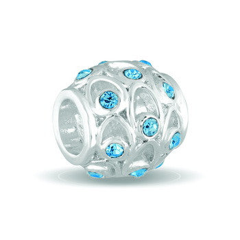 Barrel, March CZ Cut-out Birthstone, Set/2