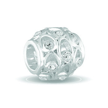 Barrel, April CZ Cut-out Birthstone, Set/2