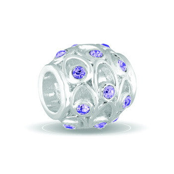 Barrel, June CZ Cut-out Birthstone, Set/2