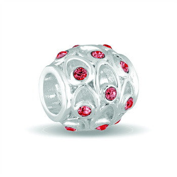 Barrel, July CZ Cut-out Birthstone, Set/2