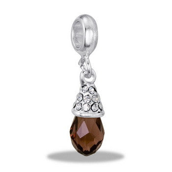 Dangle, Wine Teardrop w/CZ, Set/2