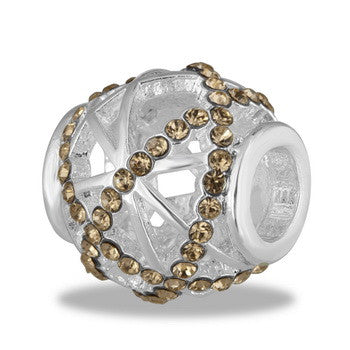 Bead, Champagne CZ Decorative Cutout 2, Set/2