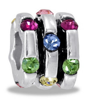 Bead, Multi CZ Barrel, Set/2