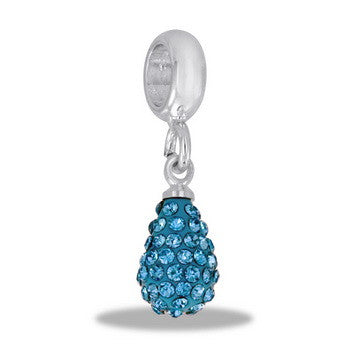 Dangle, Blue Crystal Teardrop