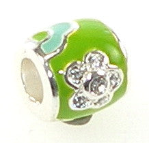 Bead, Green/Blue Daisy, Set/2