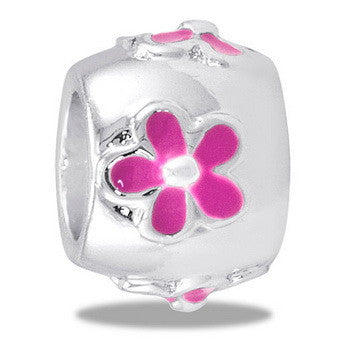 Bead, Daisy, Raised, Pink, Set/2