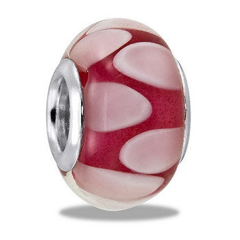 Bead, Red w/White Drops, Set/2