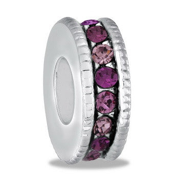 Pink Large Cubic Zirconia, Wheel, Set/2