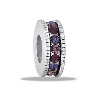 Wheel, Amethyst Large w/CZ, Set/2