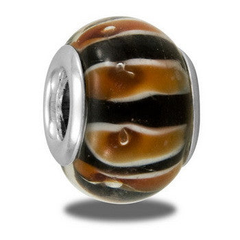 Bead, Art Glass, Petal, Orange, Set/2