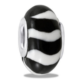 Bead, Fimo, Black/White, Set/2