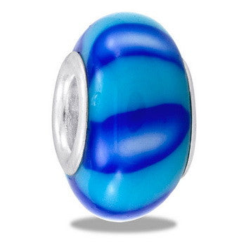 Bead, Fimo, Blue, Set/2