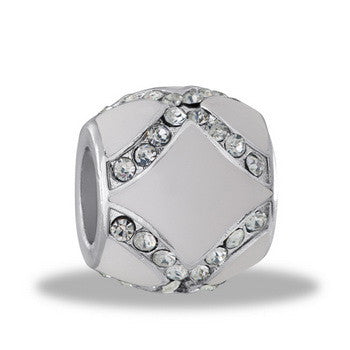 Barrel, White Diamond w/CZ, Set/2