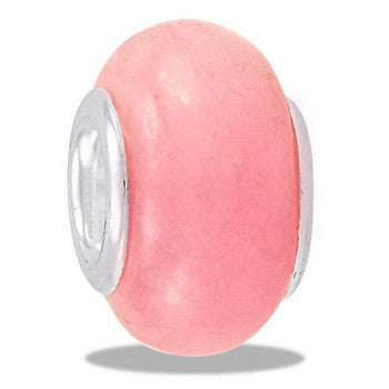 Bead, Natural Stone, Jade, Pink, Set/2