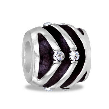 Bead, CZ Brown Stripe, Set/2