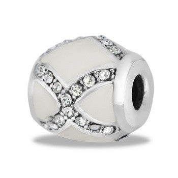 Spacer, Diamond, Decorative, White, Set/2