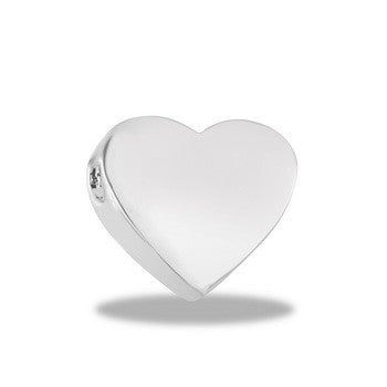 Charm, Spacer, Heart, Silver, Set/2