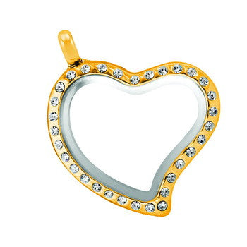 Locket Head, Gold Heart, Set/3