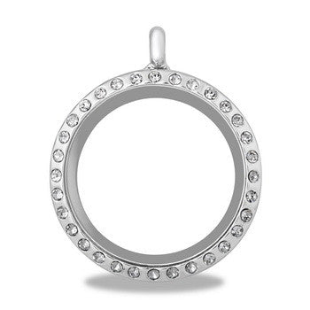 Locket Head, Round, Silver, Twisted, CZ, Set/3