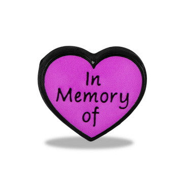 Charm, "In Memory Of" Pink Heart, Set/3
