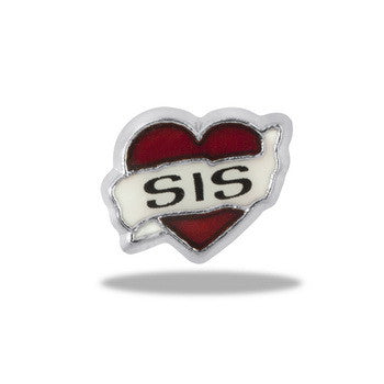 Charm, "Sis" Heart, Set/3