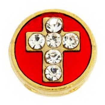 Charm, Cross, CZ, Red,Set/3