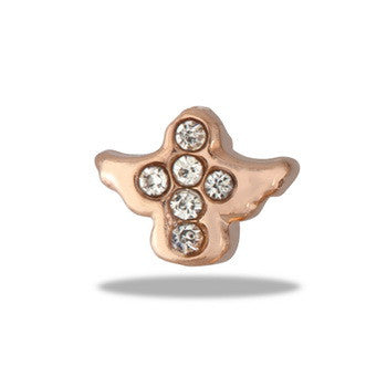 Charm, Rose Gold CZ Angel, Set/3