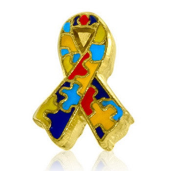 Charm, Autism Ribbon, Set/3