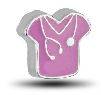 Charm, Pink Nurse Shirt & Stethoscope, Set/3