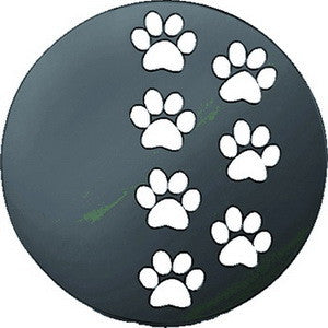Disk, Gunmetal, Paw Print Round Disk, Set/2