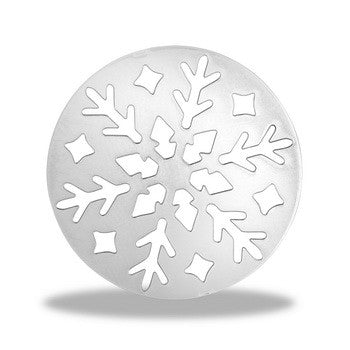 Disk, Silver Snowflake Round Disc, Set/2