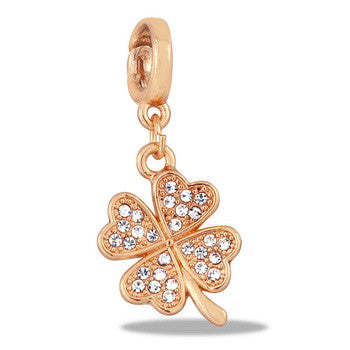 Drop, Rose Gold Four Leaf Clover Drop, Set/2