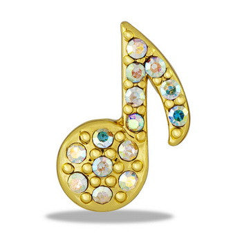 Large Charm, Gold Music Note, Set/2