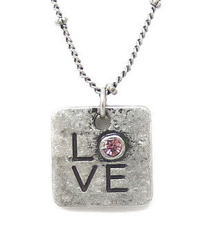 Carded Petite Chain Necklace, Love