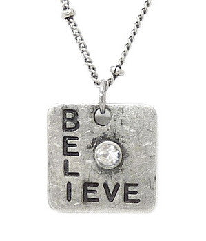 Carded Petite Chain Necklace, Believe