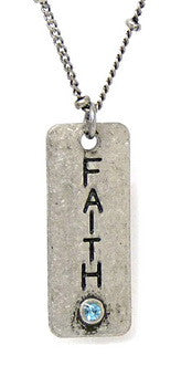 Carded Petite Chain Necklace, Faith