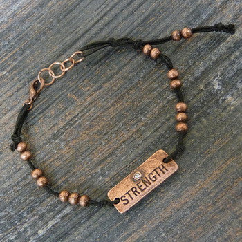 Carded Petite Corded Bracelet, Strength