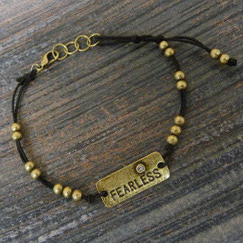 Carded Petite Corded Bracelet, Fearless