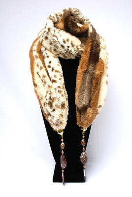 SCARF, TEXTURE, LEOPARD FUR
