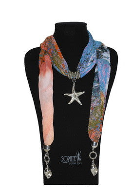 SCARF,  DESIGNER PRINTS, OCEAN STARFISH