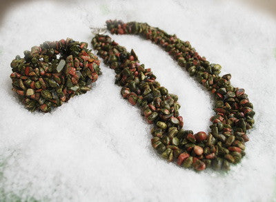 BRACELET & NECKLACE,  MULTI CLUSTER SET2