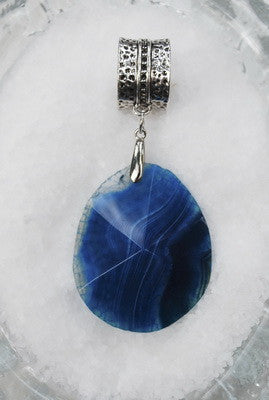 SCARF ENHANCER, NATURAL STONE, BLUE