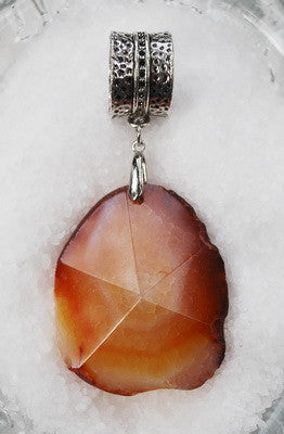 SCARF ENHANCER, NATURAL STONE, ORANGE