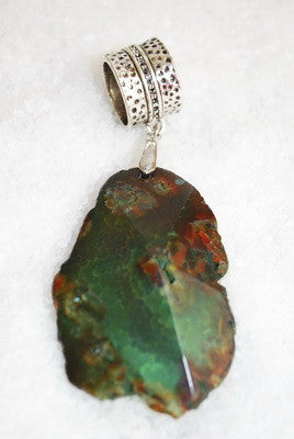 SCARF ENHANCER, NATURAL STONE, GREEN