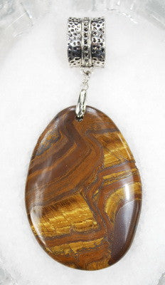 SCARF ENHANCER, OVAL TIGER STONE