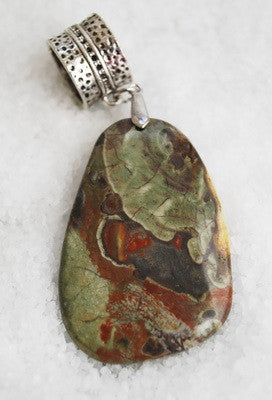 SCARF ENHANCER, OVAL MULTI BROWN EARTH TONES