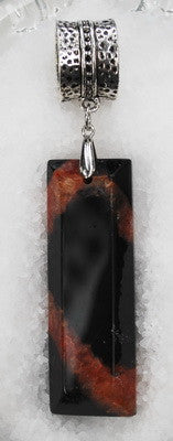 SCARF ENHANCER, RECTANGULAR UMBER & BLACK