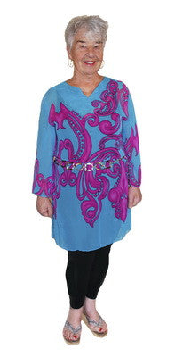 SOPHIE TUNIC, PINK & TURQUOISE